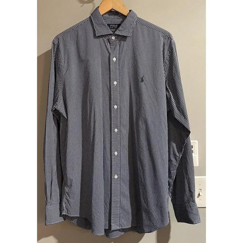 Polo Ralph Lauren Performance Shirt Gingham Long Sleeve Button Up‎ Mens Large